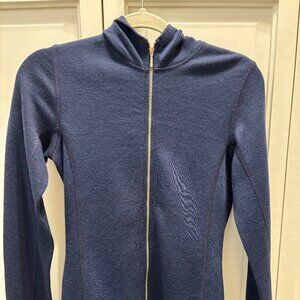 Arms of Andes Women’s Alpaca Wool Hoodie Jacket - 420 Midweight Full-Zip Navy S